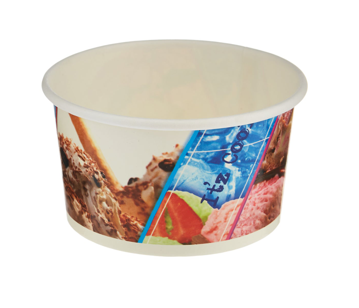 Hotpack HSMICB400X5 Set of 5 Pieces 400ml Paper Ice Cream Cup - Zoom Image