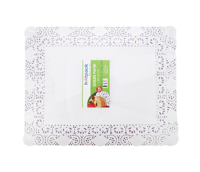 Hotpack RD1418 Set of 250 Pieces 14 Inch x 18inch Rectangle Lace Paper Doilies - White - Zoom Image 1