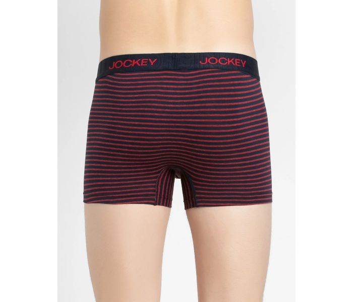 Jockey US68 Multi Colour Striped Trunks Underwear for Men Large - Maroon - Zoom Image 3