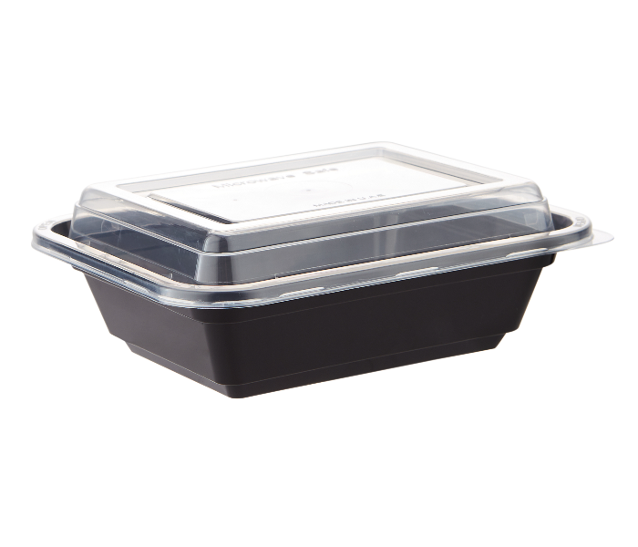 Hotpack HSMBBRE12 Set of 5 Pieces 12 Oz Black Base Rectangular Container With Lids - Zoom Image 4