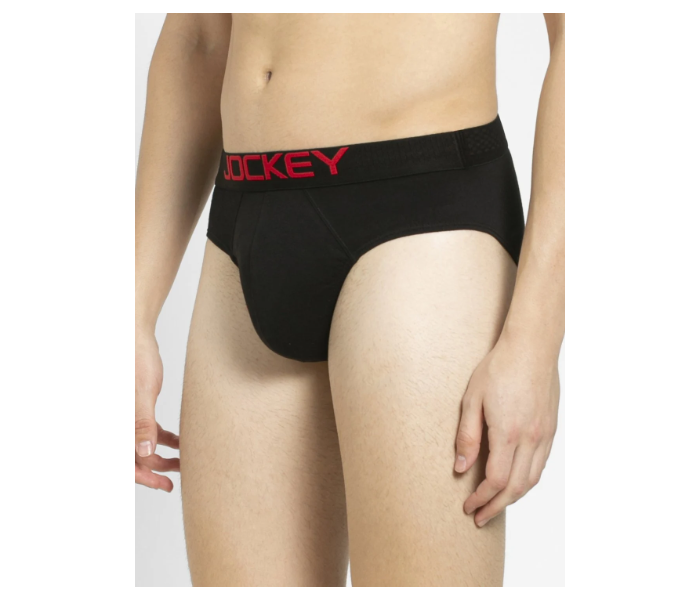 Jockey US07 Briefs with Exposed Waistband for Men Small - Black - Zoom Image 2