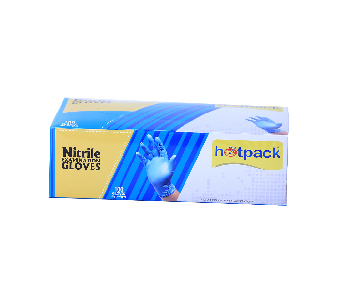 Hotpack PFNGM Set of 100 Pieces Powder Free Medium Nitrile Gloves Bule - Zoom Image 2