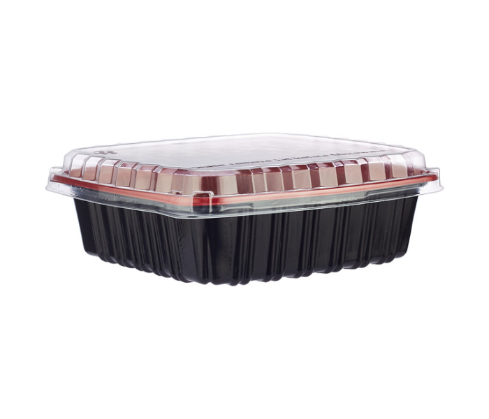 Hotpack HSMRB650 Set of 5 Pieces 650ml Red and Black Base Container With Lids - Zoom Image 4