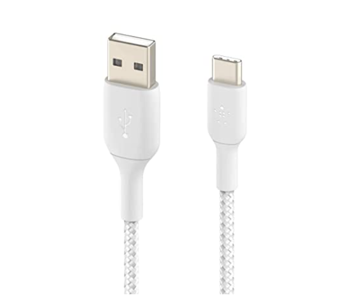 Belkin CAB002bt2MWH Braided Usb-C To Usb-A Cable 2M - White - Zoom Image 2