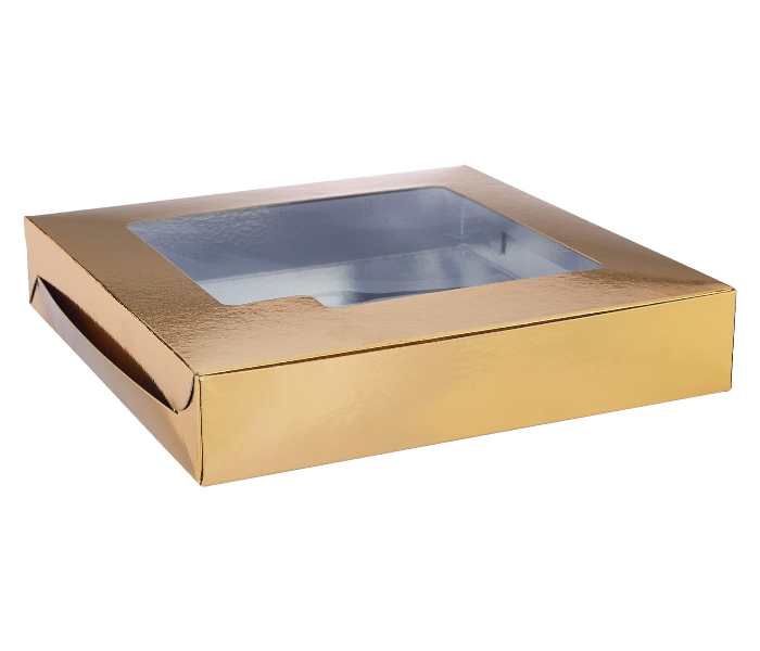 Hotpack HSMSBAGW2510 Set of 5 Pieces Aluminium or Gold Quoted Window Sweet Box - Zoom Image 1