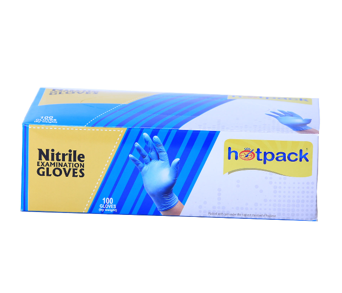 Hotpack PFNGL Set of 100 Pieces Powder Free Large Nitrile Gloves Bule - Zoom Image 2