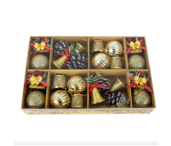 Trendy Christmas Ball Hanging Ornament Set for Christmas Decoration - Gold - Zoom Image