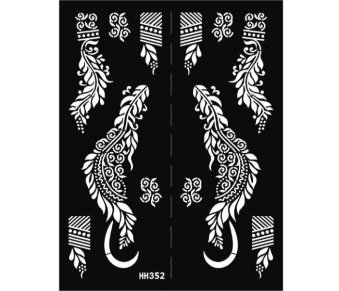 Tattoo Sticker HH352 Airbrush Glitter Henna Tattoo Stencil Art Sheet Kit - Zoom Image