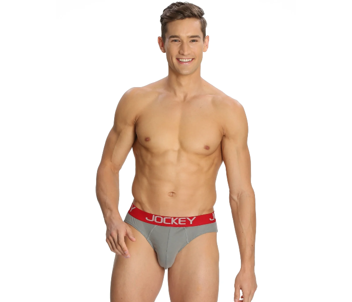 Jockey US17 Cotton Brief Assorted for Men Large - Grey - Zoom Image 1