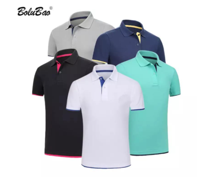 Set of 4 Polo Unisex Classic Cotton Short Sleeve Homme Breathable T-Shirt - XXL - Zoom Image