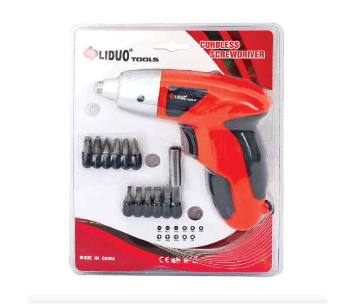 Cordless Screwdriver Kit - Red and Black - Zoom Image