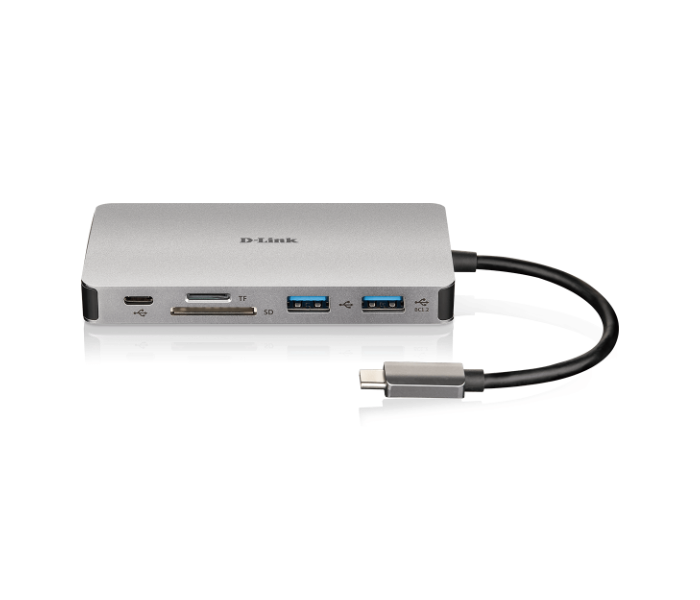 D Link DUB-M910 9-in-1 USB-C Hub with HDMI VGA Ethernet Card Reader Power Delivery - Silver - Zoom Image 2