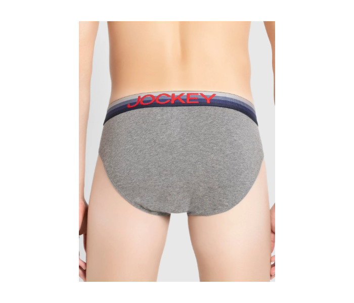 Jockey US07 Briefs with Exposed Waistband for Men Small - Grey - Zoom Image 3