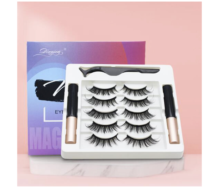 Set of 5 Pairs Magnetic False Eyelashes - Zoom Image 6