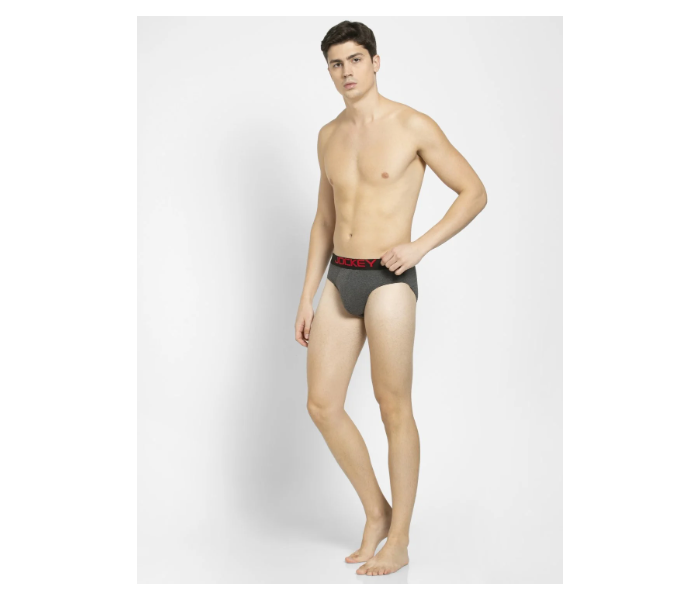 Jockey US07 Briefs with Exposed Waistband for Men Small - Dark Grey - Zoom Image 4