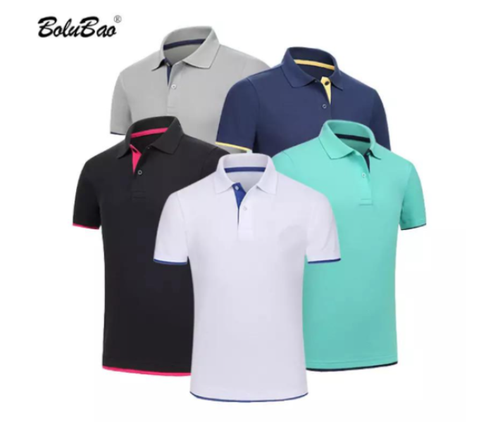 Set of 4 Polo Unisex Classic Cotton Short Sleeve Homme Breathable T-Shirt - Large - Zoom Image