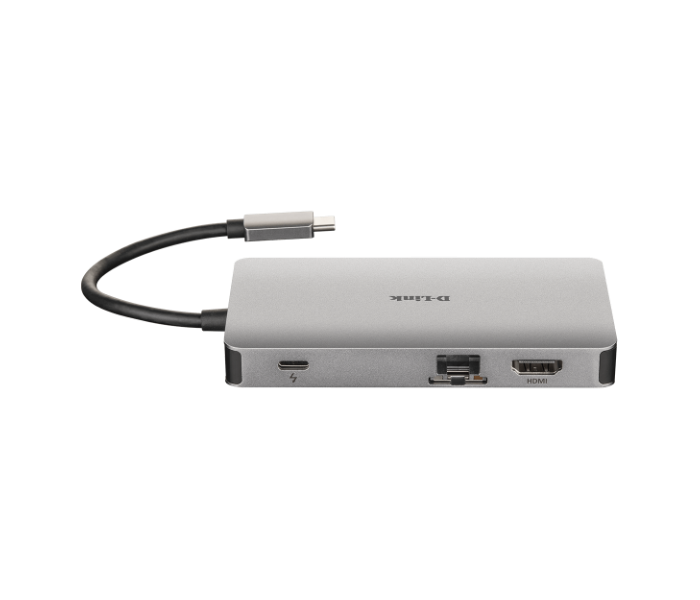 D Link DUB-M910 9-in-1 USB-C Hub with HDMI VGA Ethernet Card Reader Power Delivery - Silver - Zoom Image 5