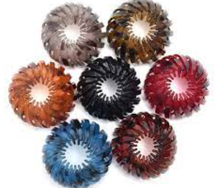 Set of 7 Velvet Bird Nest Shaped Hair Clips - Zoom Image 3