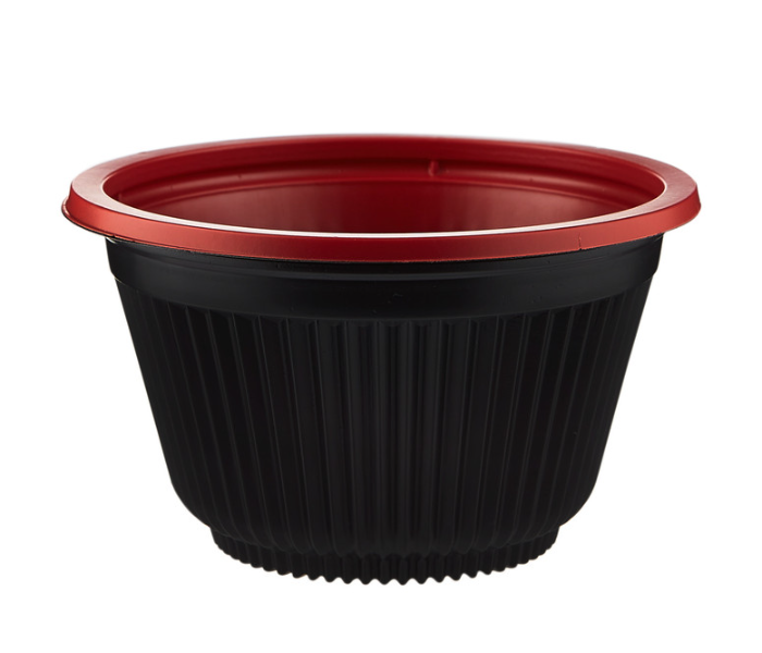 Hotpack HSMRBSB450 Set of 5 Pieces 450 ml Red and Black Base Soup Bowls With Lids - Zoom Image 3