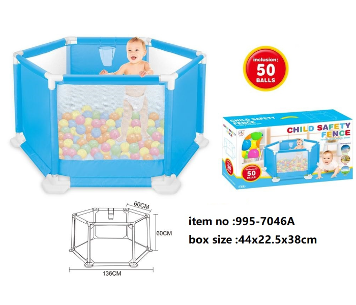 995-7046A 136cm Children Fence with Set of 50 Pieces Ball Activity Toy for Kids - Zoom Image