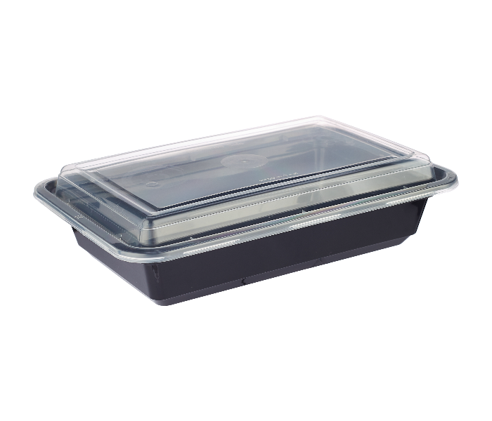 Hotpack HSMBBRE16 Set of 5 Pieces 16 Oz Black Base Rectangular Container With Lids - Zoom Image 4