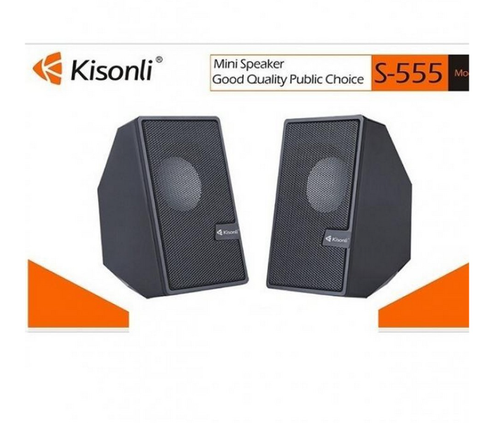 Kisonli AN011 2.0 Channel USB Mini Speaker - Black - Zoom Image 2