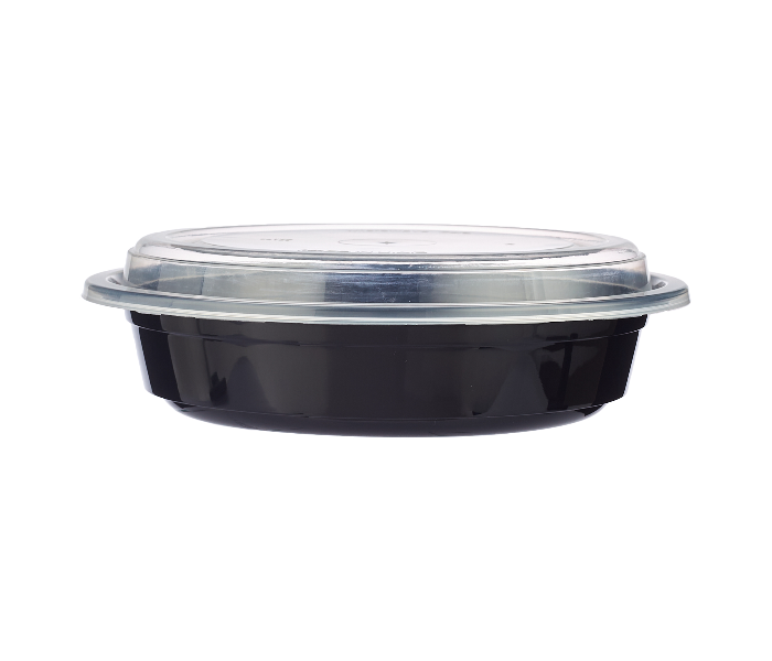 Hotpack HSMBBRO24 Set of 5 Pieces 24 Oz Black Base Round Container With Lids - Zoom Image 3