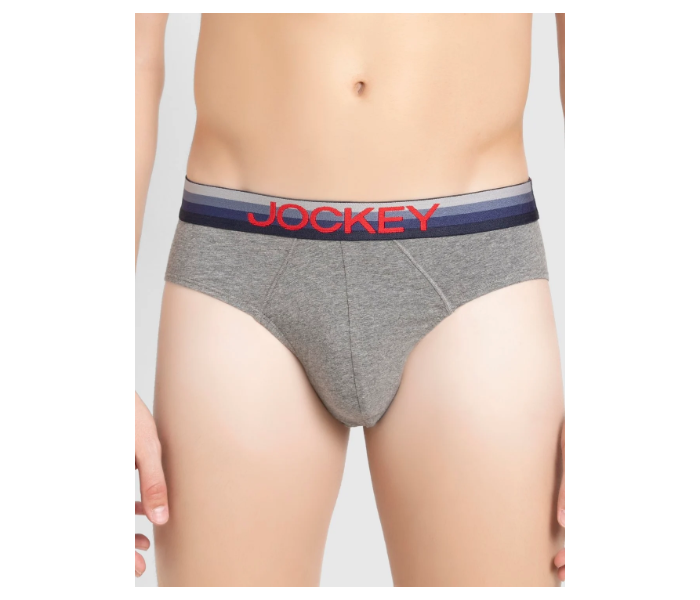 Jockey US07 Briefs with Exposed Waistband for Men Small - Grey - Zoom Image 1