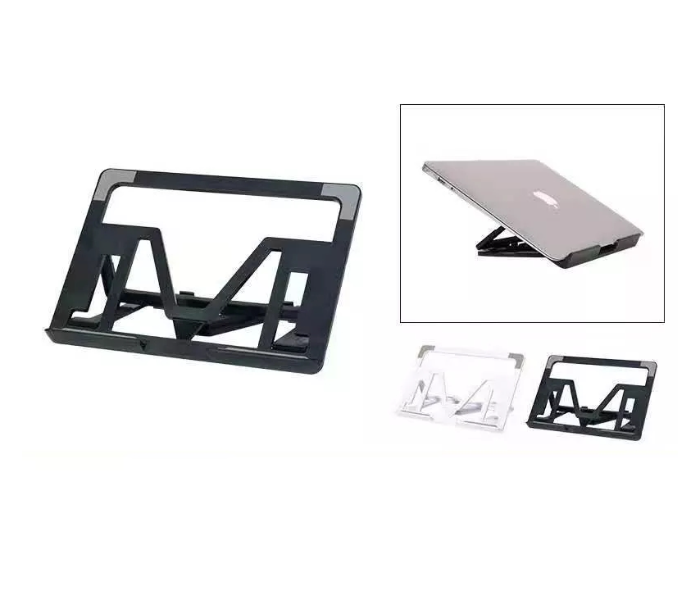 Adjustable Riser Cooling Bracket Foldable Portable Laptop Stand - Black - Zoom Image 2