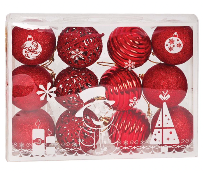 Trendy Shining Hanging Baubles Balls Set for Christmas Decoration - Red - Zoom Image