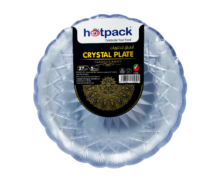 Hotpack HSMCP27 Set of 5 Pieces 27 cm Crystal Plate - Zoom Image