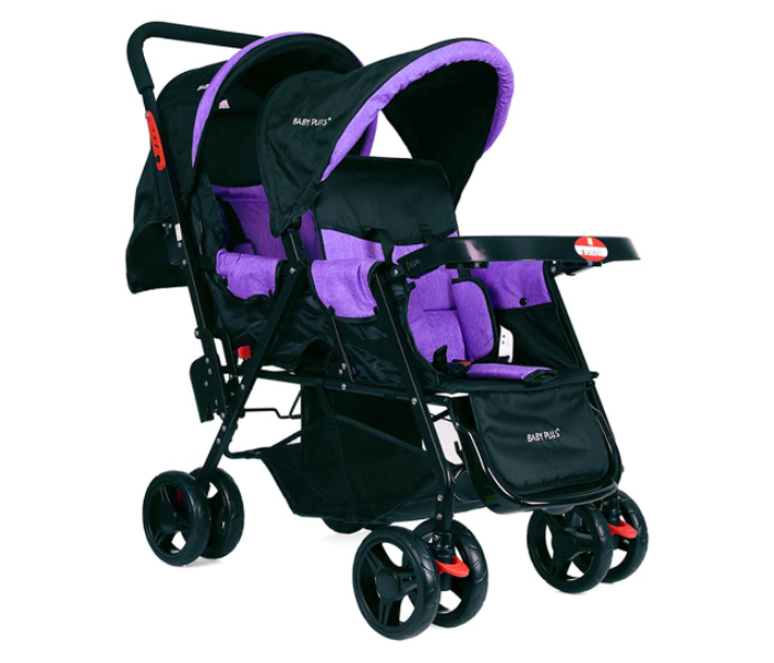 Baby Plus BP7743 Twin Stroller with Reclining Seat - Purple - Zoom Image 1