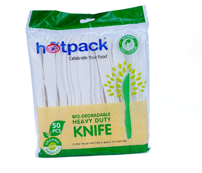 Hotpack BDPKHD Set of 50 Pieces 20 Packet Heavy Duty Bio Degradable Knife - Zoom Image 1