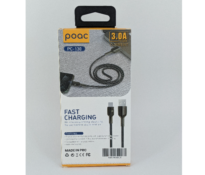 Poac PC-130 Kirsite Micro Fast Charging Cable - Black - Zoom Image