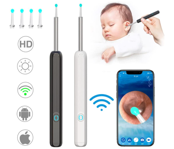 Generic Otoscope Endoscope NE3 Visual Ear Wax Removal Kit Earwax Cleaner with WiFi HD 1080P Camera and 6 LED Warm Lights Waterproof Compatible with iPhone and Android  - Zoom Image 1