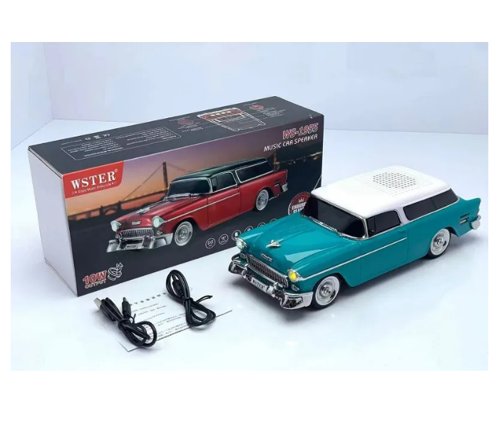 WS-1955BT Chevrolet Belair 1955 Model Bluetooth Speaker Fm Radio USB Tf Aux Supported Speaker - Multicolor - Zoom Image 1