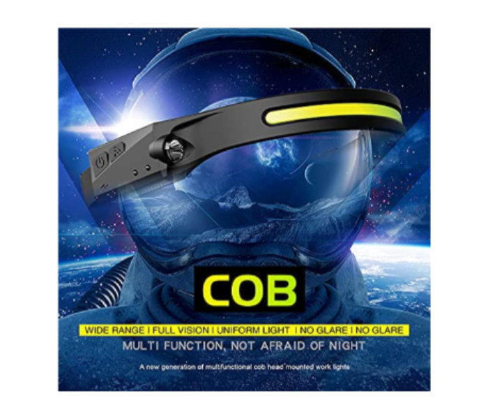 Galaxy COB LED Headlamp Waved Sensor Rechargeable Flashlight Headlight - Black  B - Zoom Image 3