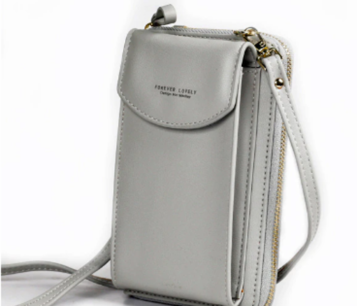 Forever Young 2 Pocket Messenger Bag for Women - Light Grey - Zoom Image