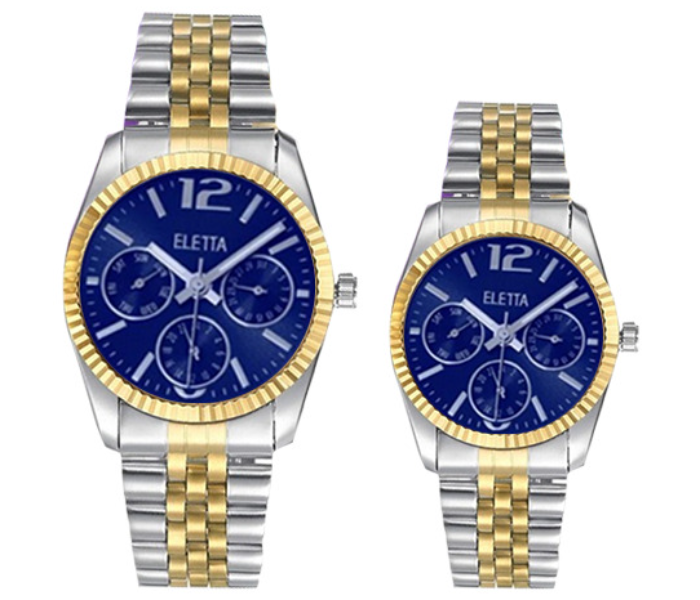 Rio Double Color Strap Couple Watch - Blue - Zoom Image