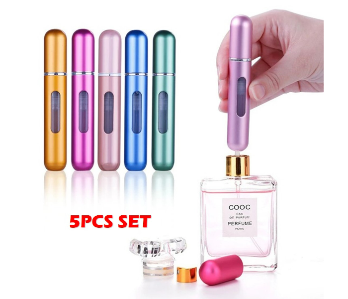 Sari 5ml Mini Perfume Refillable Spray Bottle Travel Atomizer 5 Pcs Packs Random Colors  - Zoom Image 1