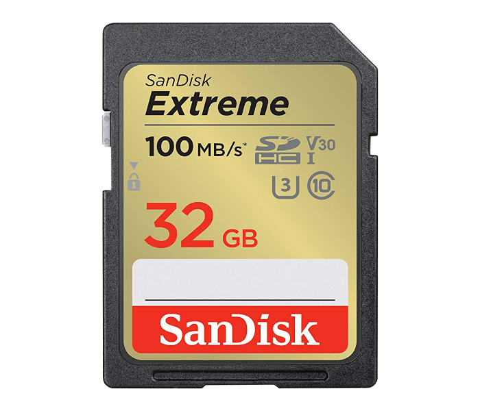 SanDisk Extreme 32GB SDHC V30 UHS 1 Memory Card - Black - Zoom Image