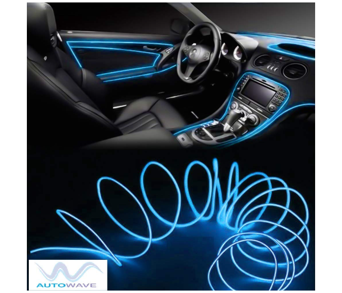 Pack of 2 New Spider Neon Ambient Car Cold Light Line 2 Meter - Blue - Zoom Image 1