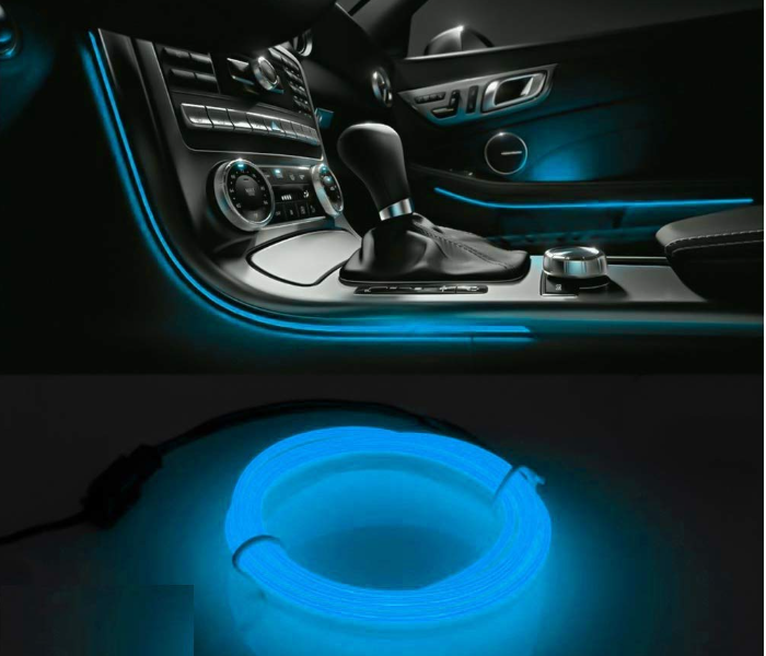 2 Meter New Spider Neon Ambient Car Cold Light Line - Blue - Zoom Image 1