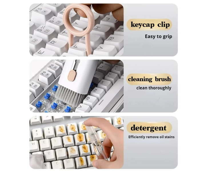 7 In 1 Computer Keyboard Cleaner Brush Kit Earphone Cleaning Pen Compatible  Headset Phone Keycap Cleaning