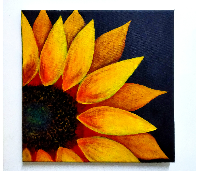 Sunflower Canvas Painting 30 Cm × 30 Cm Home Decor Canvas Acrylic Painting  - Zoom Image