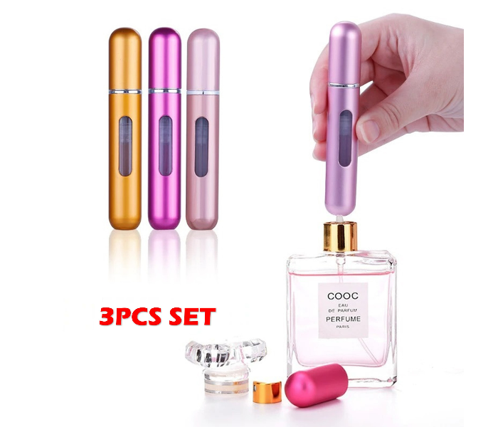 Sari 5ml Mini Perfume Refillable Spray Bottle Travel Atomizer 3 Pcs Packs Random Colors  - Zoom Image 1