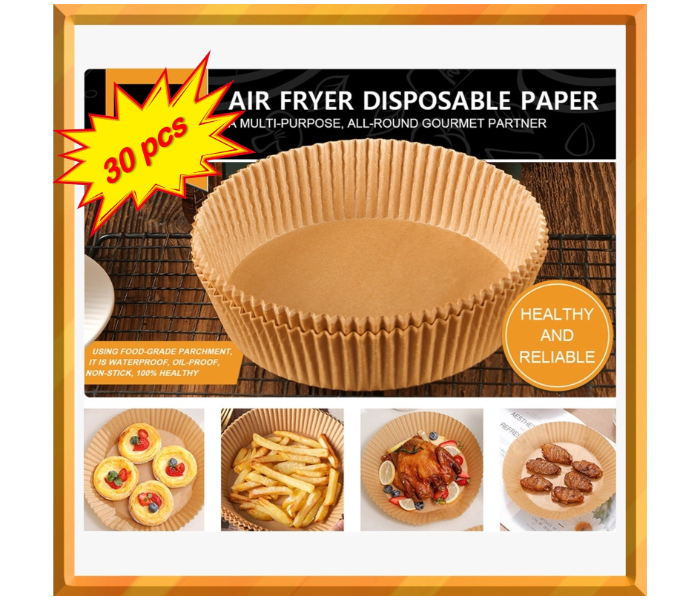 50pcs Round Parchment,Disposable Air Fryer Paper Liners, Round Paper Liner  For Air Fryer Basket, Non-Stick, Oil Proof, Water Proof, Cooking Baking  Roasting Disposable Fryer Filter Paper