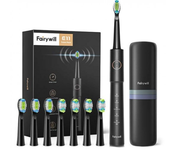 Fairywill FWE11-B Electric Toothbrush - Black - Zoom Image 6