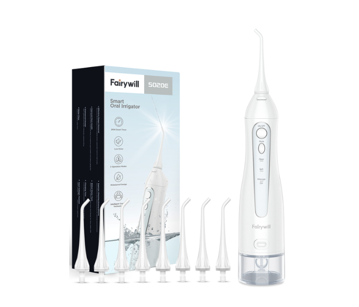 Fairywill FW5020E-W IPX7 3-Personalised Mode Water Flosser Oral Irrigator -White - Zoom Image 1