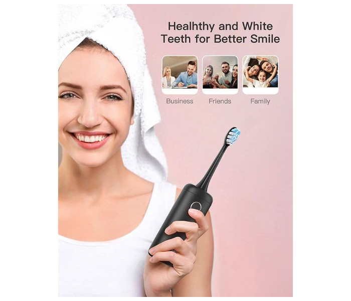 Fairywell FWT9IPX7 Waterproof Portable Slim Electric Toothbrush -Black - Zoom Image 6